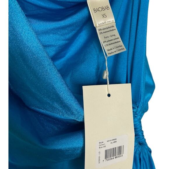 Revolve Greek Goddess Baobab Swim Coverup One Shoulder Nikka Dress Blue Size XS - Picture 13 of 13